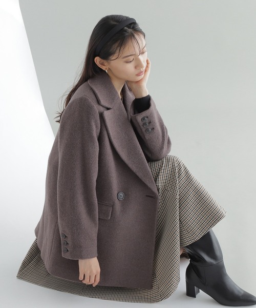 ピーコート ◇【sweet11月号掲載】ダブルブレストハーフコート