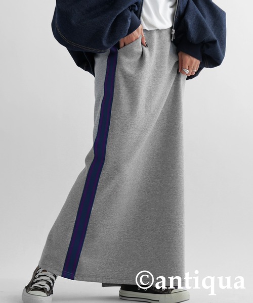 antiqua（アンティカ）の「サイドラインタイトスカート（スカート・レディース・ブラック/グレー・FREE）」の2枚目の写真