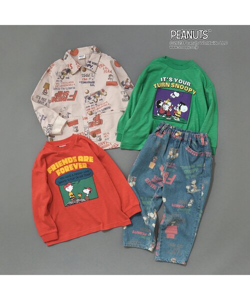 PEANUTS(ピーナッツ)の「PEANUTS 総柄ジャケット(デニムジャケット・キッズ・インディゴブルー/キナリ・80/90/100/110/120)」の6枚目の写真