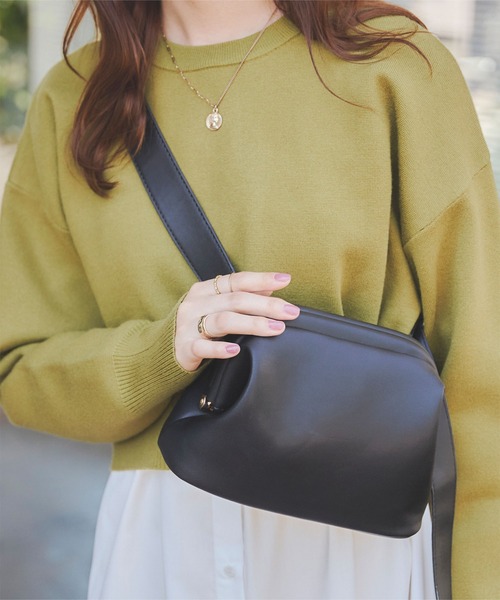 titivate（ティティベイト）の「がま口ショルダーバッグ（ショルダーバッグ・レディース・ブラック/ホワイト・FREE）」の2枚目の写真