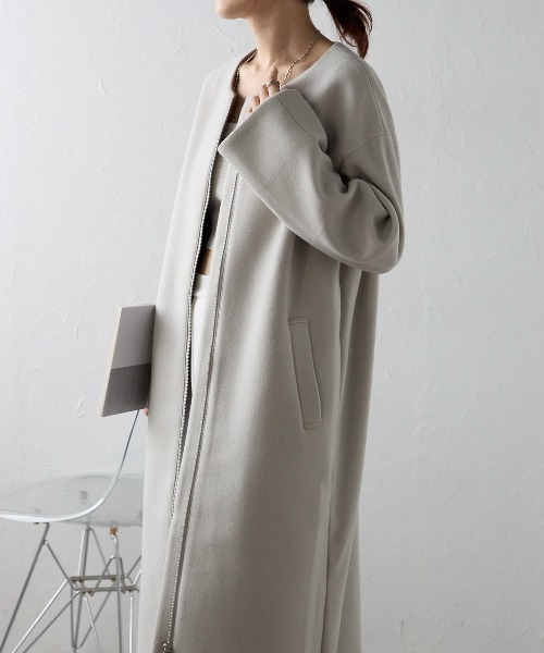 極美品❗️IENA FUN ファーコート　キャメル　ノーカラー　19AW ZARA】限定品 ロングフェイクファーコート 3692/957/710 (ZARA