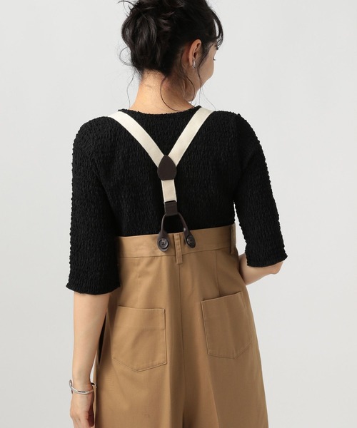 BAYFLOW(ベイフロー)の「サスペンダー付きハイウエストパンツ(その他パンツ・レディース・ネイビー/ベージュ・SMALL/MEDIUM)」の16枚目の写真