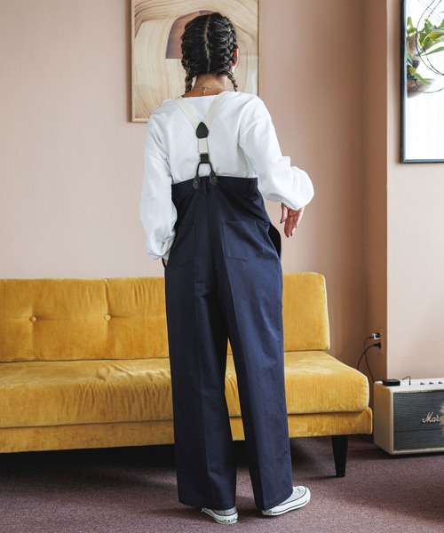 BAYFLOW(ベイフロー)の「サスペンダー付きハイウエストパンツ(その他パンツ・レディース・ネイビー/ベージュ・SMALL/MEDIUM)」の6枚目の写真