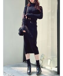 RESEXXY | ワイドリブニットワンピース(ワンピース)