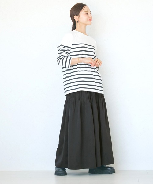 KOBE LETTUCE（コウベレタス）の「［ WEARISTA田中亜希子さんコラボ ］タックプリーツスカート（スカート・レディース・ブラック/ブルー/オフホワイト/カーキ・M/PM）」の8枚目の写真