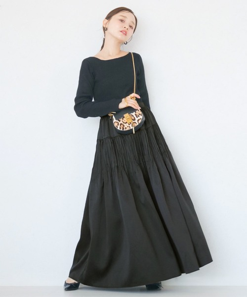KOBE LETTUCE（コウベレタス）の「［ WEARISTA田中亜希子さんコラボ ］タックプリーツスカート（スカート・レディース・ブラック/ブルー/オフホワイト/カーキ・M/PM）」の7枚目の写真