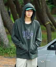 【FILA/フィラ】カレッジワッペン ビッグシルエット ドロップショルダー フーディー パーカー