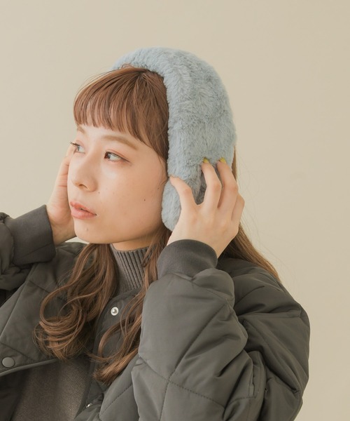 SMELLY（スメリー）の「エコファーイヤーマフ（イヤーマフ・レディース・グレー/ネイビー/ブラック・FREE）」の6枚目の写真