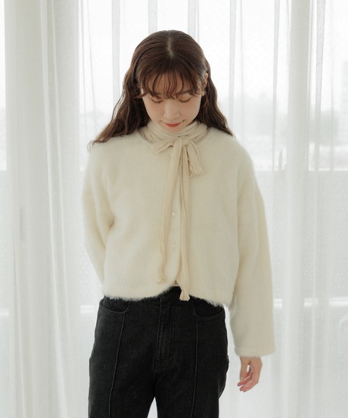 flower(フラワー)の「シアーリボンタートル(Tシャツ/カットソー・レディース・ブラック/アイボリー・FREE)」の18枚目の写真