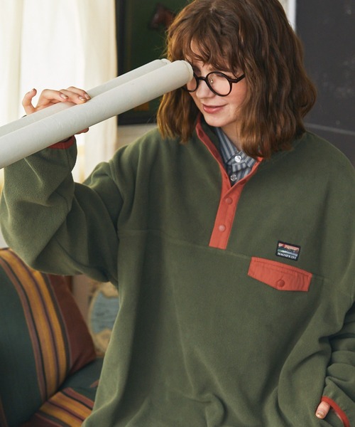 MONO-MART LADY'S（モノマートレディース）の「フリーススナップボタンプルオーバー（スウェット・レディース・ブラック/アイボリー/ナチュラル/ネイビー/オリーブ・FREE）」の13枚目の写真