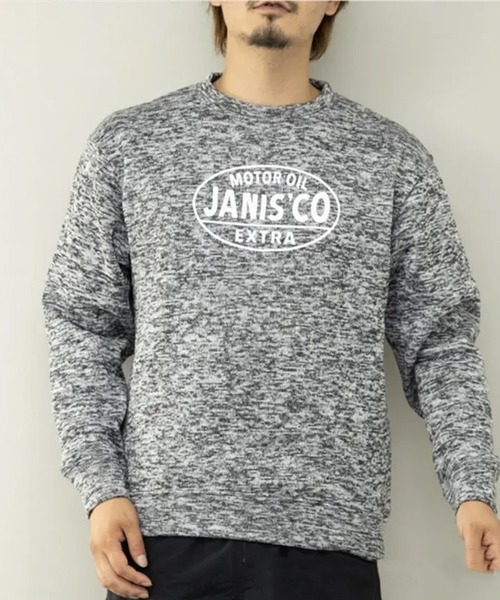 STYLEBLOCK（スタイルブロック）の「ニットフリース裏起毛プリントトレーナー(janis)（スウェット・メンズ・ヘザーチャコール/杢グレー/ワイン/ブラウン・M/L/LL）」の3枚目の写真