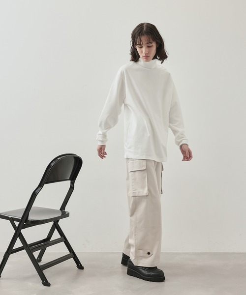 JUNRED（ジュンレッド）の「j.n.r.d/スムースタートルネックプルオーバー（Tシャツ/カットソー・メンズ・ホワイト/ブラック・L/LL/M）」の9枚目の写真