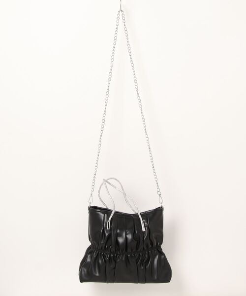 florist（フローリスト）の「【煌めくラインストーンハンドル】2WAY レザータッチギャザーハンドバッグ/ショルダーバッグ（ハンドバッグ・レディース・ピンク/ホワイト/シルバー/ラベンダー/ミント/ブラック・FREE）」の20枚目の写真