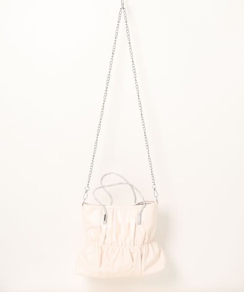 florist（フローリスト）の「【煌めくラインストーンハンドル】2WAY レザータッチギャザーハンドバッグ/ショルダーバッグ（ハンドバッグ・レディース・ピンク/ホワイト/シルバー/ラベンダー/ミント/ブラック・FREE）」の21枚目の写真