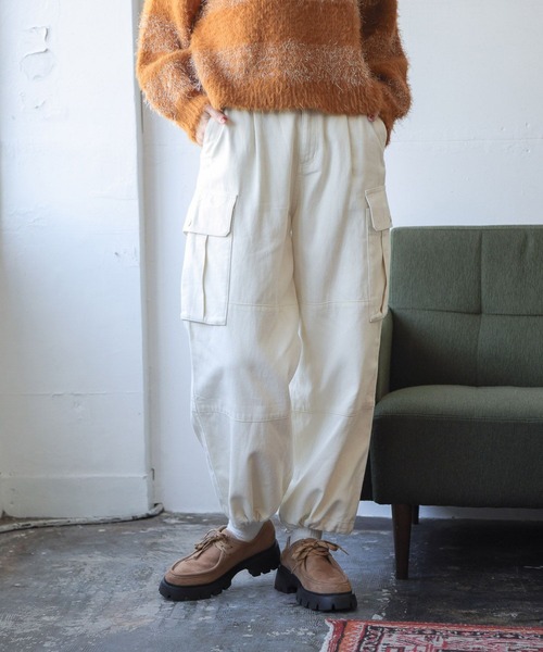 niko and...（ニコアンド）の「SOFTツイルミリタリーパンツ（その他パンツ・レディース・パープル/オフホワイト/カーキ/ブラック・MEDIUM/LARGE）」の2枚目の写真