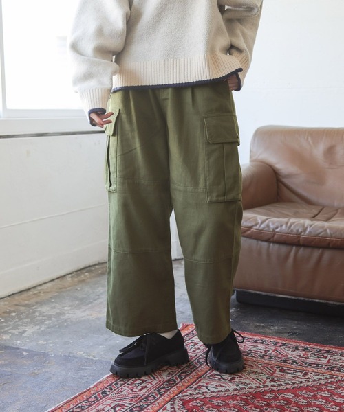niko and...（ニコアンド）の「SOFTツイルミリタリーパンツ（その他パンツ・レディース・パープル/オフホワイト/カーキ/ブラック・MEDIUM/LARGE）」の4枚目の写真