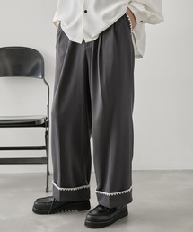 JUNRED | ブランケット刺繍ワイドパンツ(スラックス)