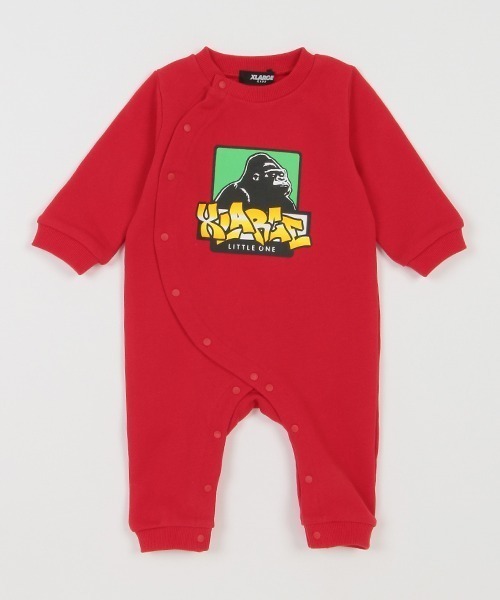 XLARGE KIDS（エクストララージキッズ）の「ボックスゴリラカバーオール（ロンパース・キッズ・レッド/ブラック/ブルー/トップグレー・70cm）」の4枚目の写真