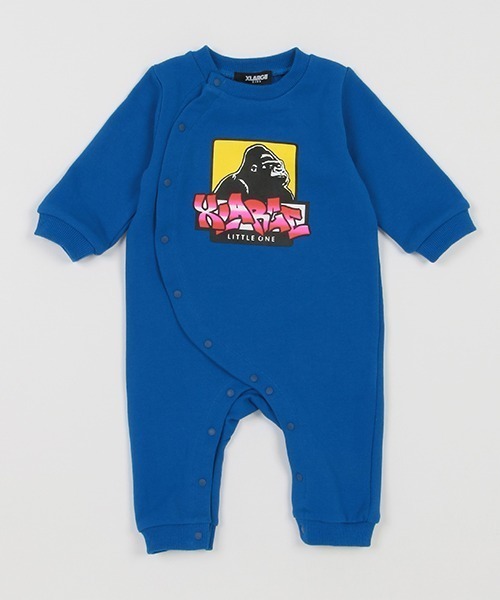 XLARGE KIDS（エクストララージキッズ）の「ボックスゴリラカバーオール（ロンパース・キッズ・レッド/ブラック/ブルー/トップグレー・70cm）」の3枚目の写真