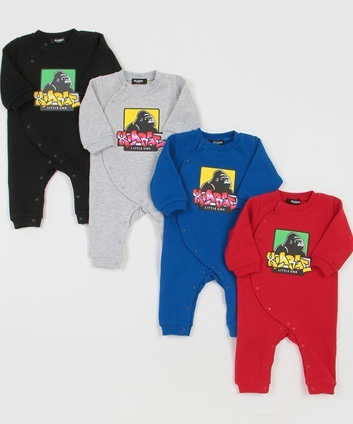 XLARGE KIDS（エクストララージキッズ）の「ボックスゴリラカバーオール（ロンパース・キッズ・レッド/ブラック/ブルー/トップグレー・70cm）」の6枚目の写真