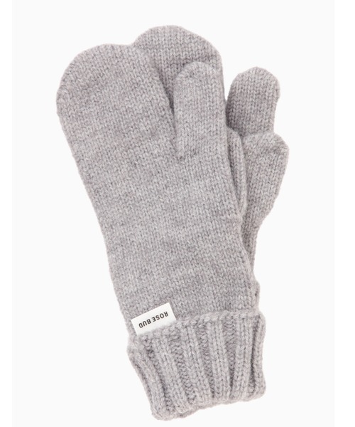 ROSE BUD（ローズバッド）の「スリーフィンガーニットグローブ（手袋・レディース・オレンジ/グレー・FREE）」の6枚目の写真