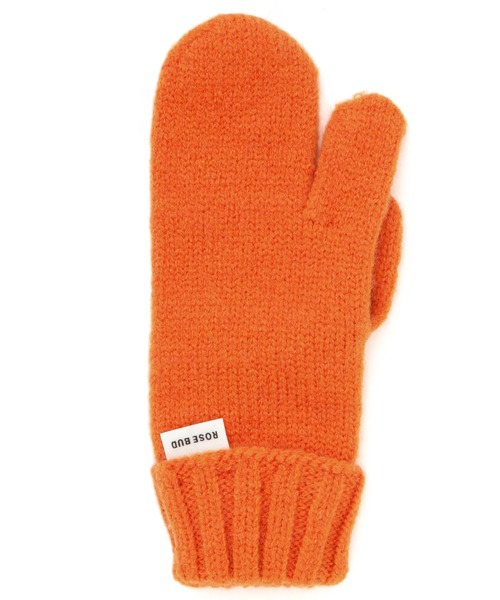 ROSE BUD（ローズバッド）の「スリーフィンガーニットグローブ（手袋・レディース・オレンジ/グレー・FREE）」の8枚目の写真