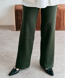 リブニット セミワイド パンツ