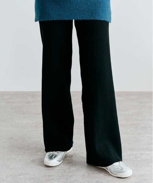 kirakiraShop（キラキラショップ）の「リブニット セミワイド パンツ（その他パンツ・レディース・ブラック/ベージュ/グレー/ブラウン/カーキ/テラコッタ/チャコール/ライトベージュ/アイボリー/モカ・M/L-XL）」の16枚目の写真