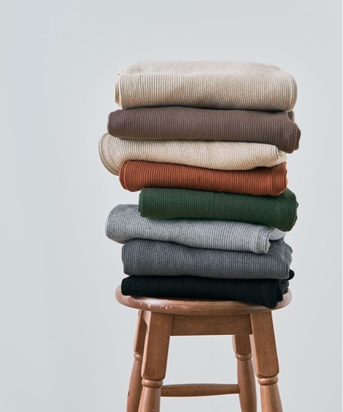 kirakiraShop（キラキラショップ）の「リブニット セミワイド パンツ（その他パンツ・レディース・ブラック/ベージュ/グレー/ブラウン/カーキ/テラコッタ/チャコール/ライトベージュ/アイボリー/モカ・M/L-XL）」の20枚目の写真