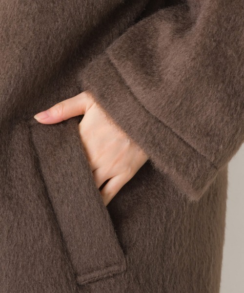 OMNES(オムネス)の「ニットシャギーダブルテーラードジャケット(テーラードジャケット・レディース・ブラウン/アイボリー/ブラック・FREE)」の6枚目の写真