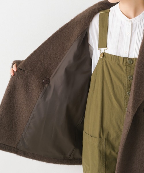 OMNES(オムネス)の「ニットシャギーダブルテーラードジャケット(テーラードジャケット・レディース・ブラウン/アイボリー/ブラック・FREE)」の8枚目の写真