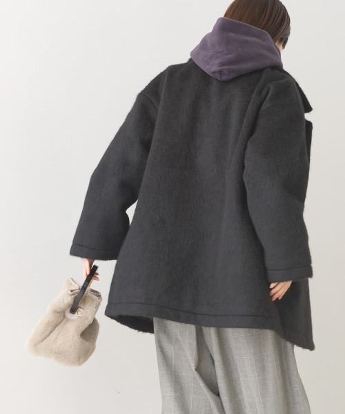 OMNES(オムネス)の「ニットシャギーダブルテーラードジャケット(テーラードジャケット・レディース・ブラウン/アイボリー/ブラック・FREE)」の16枚目の写真