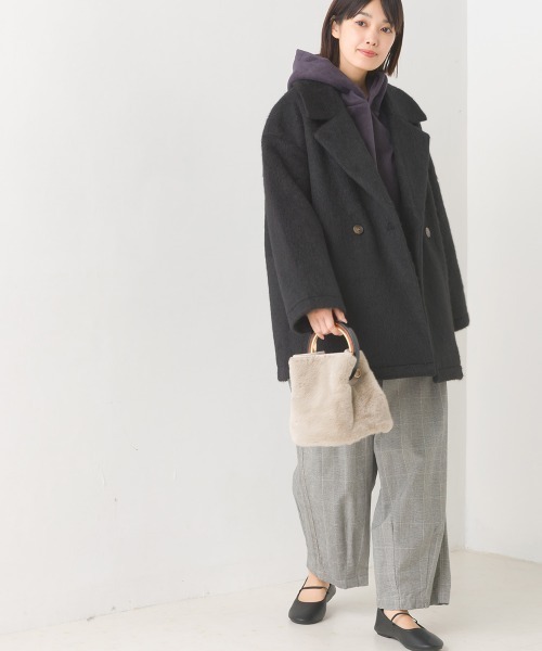 OMNES(オムネス)の「ニットシャギーダブルテーラードジャケット(テーラードジャケット・レディース・ブラウン/アイボリー/ブラック・FREE)」の17枚目の写真