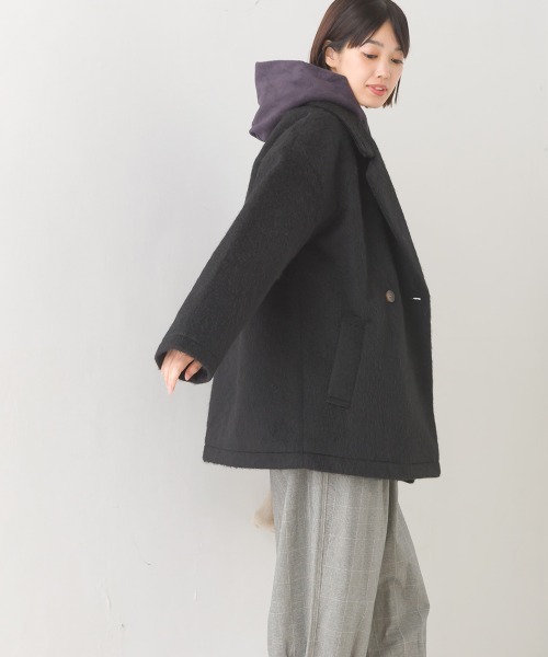 OMNES(オムネス)の「ニットシャギーダブルテーラードジャケット(テーラードジャケット・レディース・ブラウン/アイボリー/ブラック・FREE)」の19枚目の写真