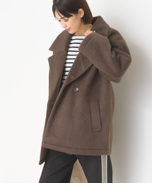 OMNES(オムネス)の「ニットシャギーダブルテーラードジャケット(テーラードジャケット・レディース・ブラウン/アイボリー/ブラック・FREE)」の20枚目の写真