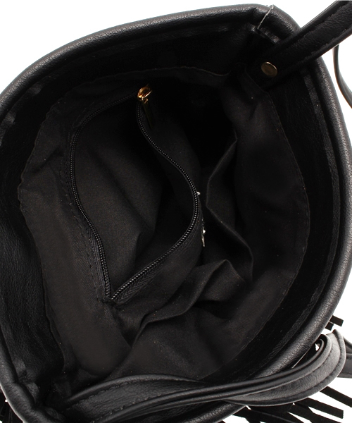 mystic（ミスティック）の「縦長フリンジショルダー（ショルダーバッグ・レディース・キャメル/ベージュ/ブラック・ﾌﾘ-）」の7枚目の写真