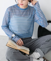 BONLECILL | シアーマルチボーダープルオーバー/インナー(Tシャツ/カットソー)