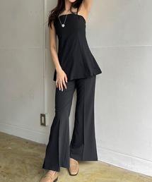 キャミソールパンツ セットアップ」に該当するブラック/黒色系の