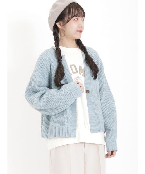 Samansa Mos2（サマンサ モスモス）の「飛び裏毛アップリケロゴスウェット（ニット/セーター・レディース・チャコールグレー/キナリ/イエロー/グリーン・F）」の5枚目の写真