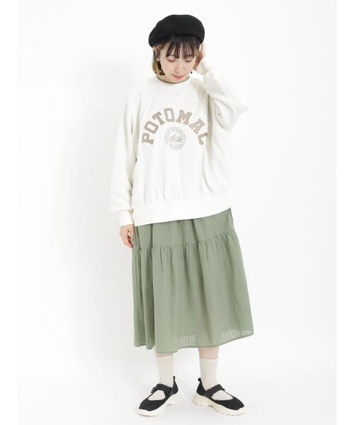 Samansa Mos2（サマンサ モスモス）の「飛び裏毛アップリケロゴスウェット（ニット/セーター・レディース・チャコールグレー/キナリ/イエロー/グリーン・F）」の17枚目の写真