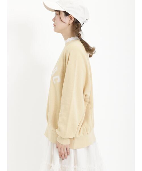 Samansa Mos2（サマンサ モスモス）の「飛び裏毛アップリケロゴスウェット（ニット/セーター・レディース・チャコールグレー/キナリ/イエロー/グリーン・F）」の14枚目の写真