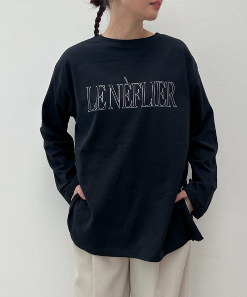 y/m（イム）の「前後2WAYサイドスリットロゴロンT（Tシャツ/カットソー・レディース・ブラック/ホワイト・FREE）」の18枚目の写真