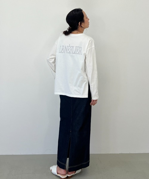 y/m（イム）の「前後2WAYサイドスリットロゴロンT（Tシャツ/カットソー・レディース・ブラック/ホワイト・FREE）」の13枚目の写真