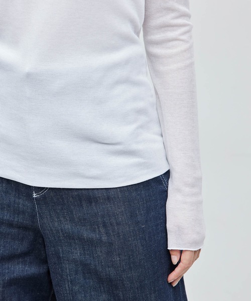 ROPE'（ロペ）の「【雑誌掲載】コットンナイロン二重仕立てシアープルオーバー（Tシャツ/カットソー・レディース・オレンジ/ホワイト/ブラック・FREE）」の22枚目の写真