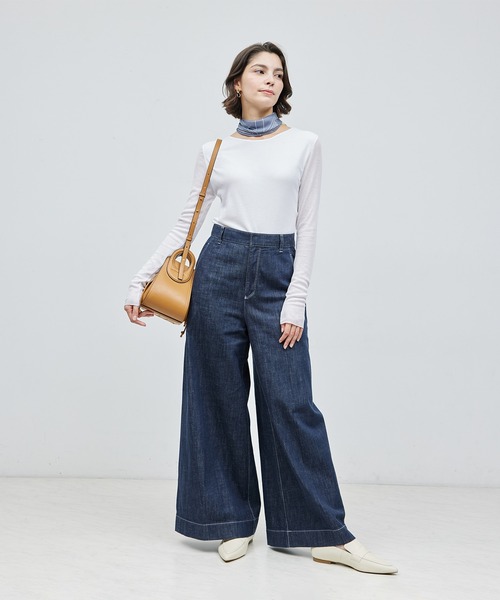 ROPE'（ロペ）の「【雑誌掲載】コットンナイロン二重仕立てシアープルオーバー（Tシャツ/カットソー・レディース・オレンジ/ホワイト/ブラック・FREE）」の17枚目の写真