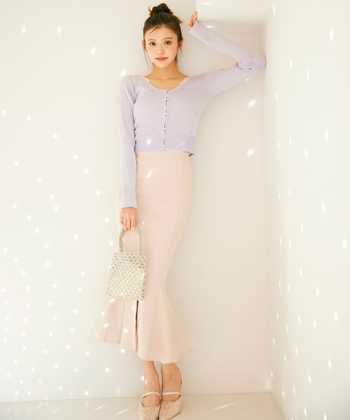 ROYAL PARTY（ロイヤルパーティー）の「ビジューカーディガン（カーディガン/ボレロ・レディース・パープル/ピンク/ブラック/オフホワイト・FREE）」の14枚目の写真