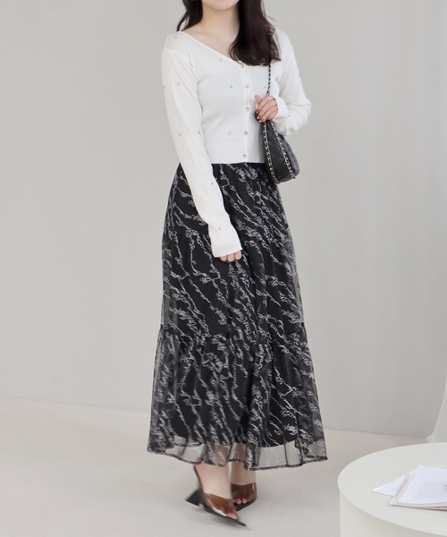 ROYAL PARTY（ロイヤルパーティー）の「ビジューカーディガン（カーディガン/ボレロ・レディース・パープル/ピンク/ブラック/オフホワイト・FREE）」の9枚目の写真