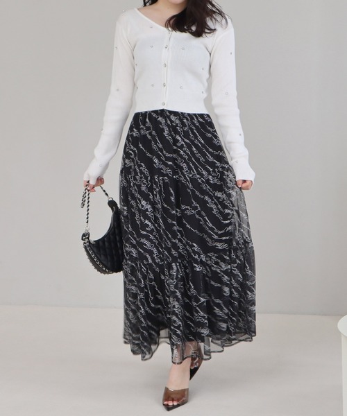 ROYAL PARTY（ロイヤルパーティー）の「ビジューカーディガン（カーディガン/ボレロ・レディース・パープル/ピンク/ブラック/オフホワイト・FREE）」の11枚目の写真