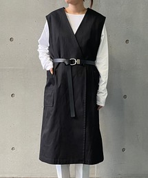 コットンヘンプツイルロングジレ