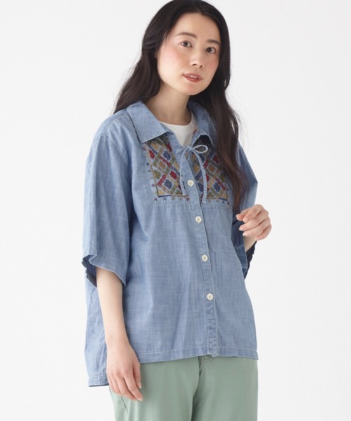 【セール】手刺繍風シャツ（シャツ/ブラウス）｜KRIFF MAYER Lady's Collection（クリフメイヤーレディースコレクション）